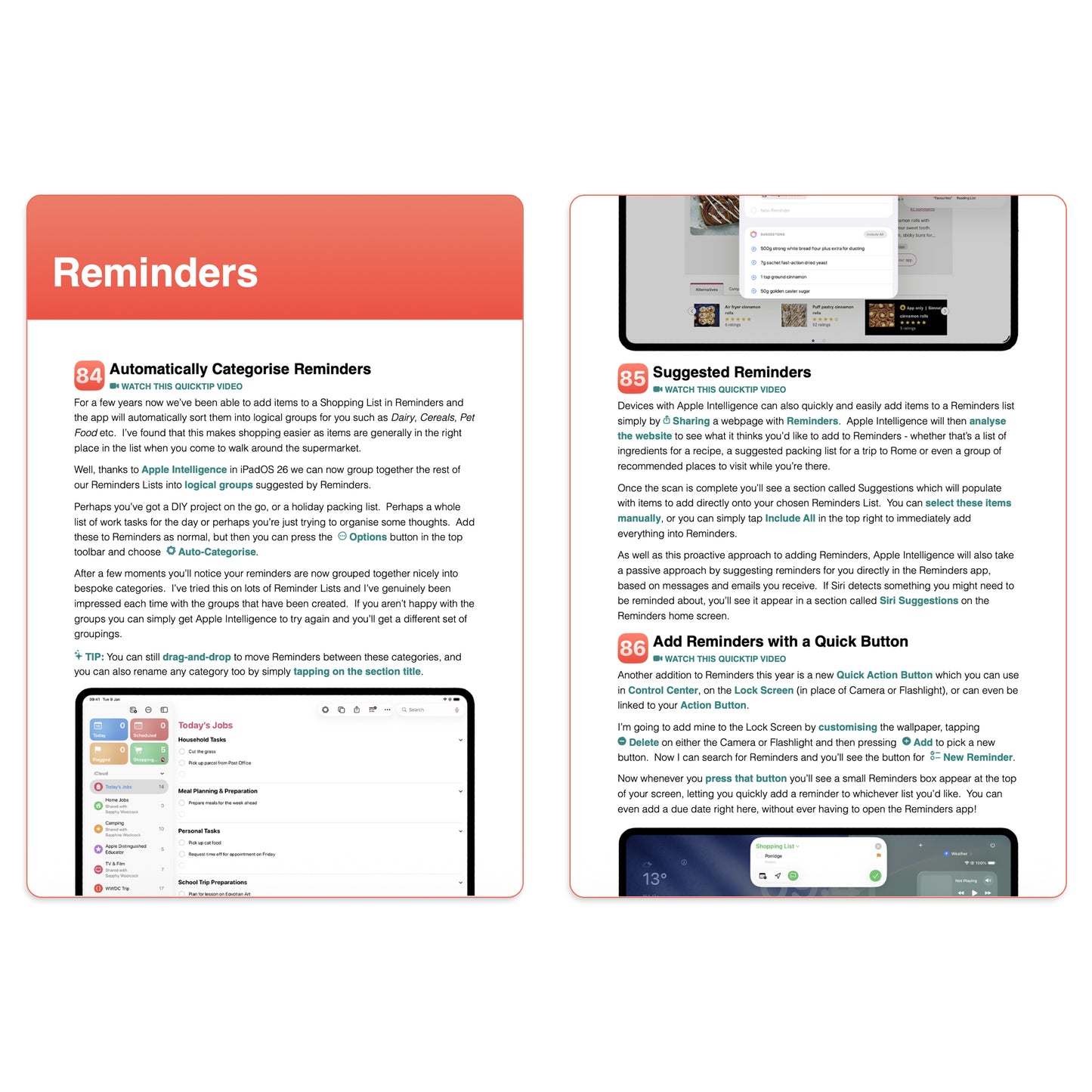 100 QuickTips for iPadOS 26