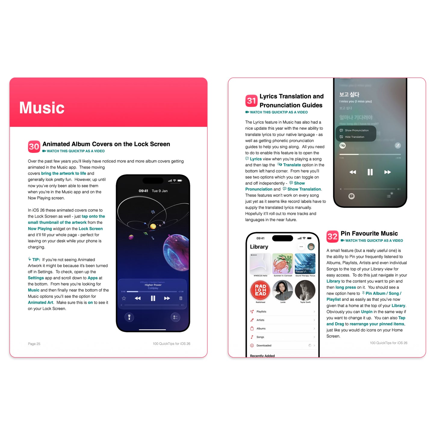 100 QuickTips for iOS 26